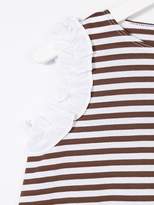 Thumbnail for your product : Il Gufo striped ruffle detail dress