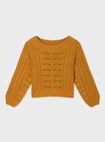 Thumbnail for your product : Miss Selfridge Ochre Pointelle Bardot Knitted Jumper