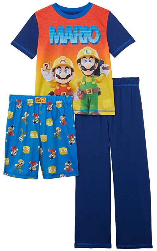 Little Kids/Big Kids Komar Kids Boy's Super Mario Four-Piece Short Sleeve Cotton Set 