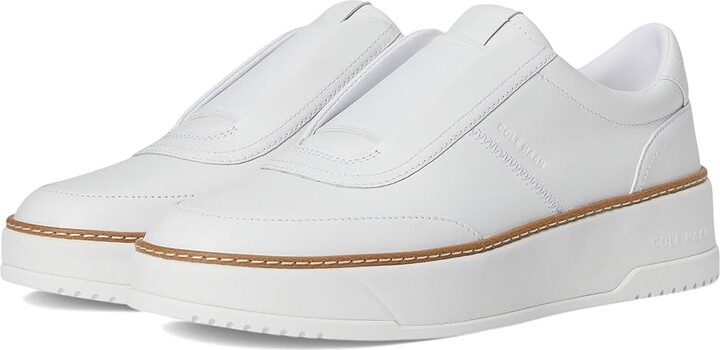 Cole Haan Grandpro Maxfield Slip-On Sneakers Women's Shoes White/White Lizard Print/White : 7.5 B - Medium, Leather