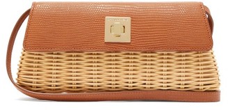 Sparrows Weave - The Clutch Wicker And Leather Cross-body Bag - Tan