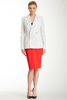 Thumbnail for your product : Bill Blass Tuxedo Stripe Wool Blend Skirt