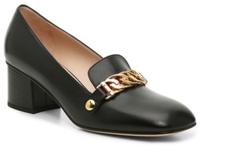 gucci block heel loafers