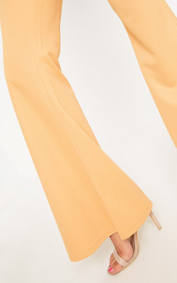 PrettyLittleThing Light Gold Fitted Wide Leg Trousers
