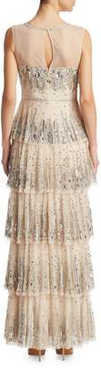 Aidan Mattox Embellished Tiered Gown