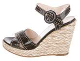 Thumbnail for your product : Prada Crossover Wedge Sandals