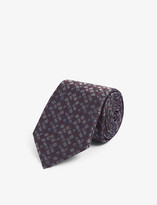 Thumbnail for your product : Canali Speckle silk-jacquard tie