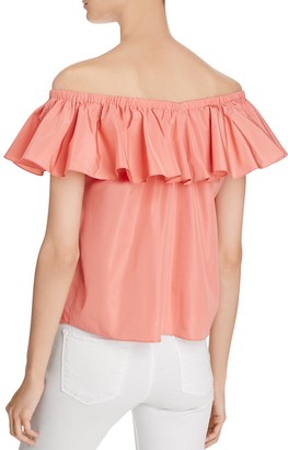 Rebecca Taylor Off-the-Shoulder Ruffle Top