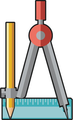 SP13100 Geometry Mathematics Compass Pencil Cardboard Cutout Standee Standup