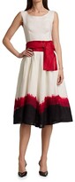Thumbnail for your product : Samantha Sung Florance Tie-Dye Belted Boatneck Linen Dress