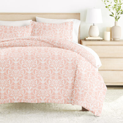Linens & Hutch Duvet Cover Set Patterned Microfiber Ultra Soft Bedding in Romantic Damask