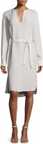 Thumbnail for your product : Joseph Long-Sleeve Peggy Silk Shirtdress, Putty