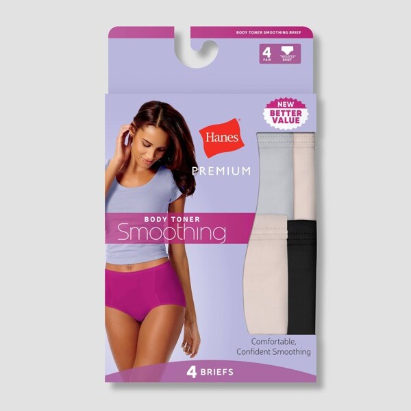 Hanes Premium Women's 4pk Bikini Underwear Briefs - Beige/Pink/Black S