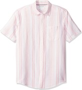 Thumbnail for your product : Amazon Essentials Men's Slim-Fit Short-Sleeve Stripe Linen Shirt