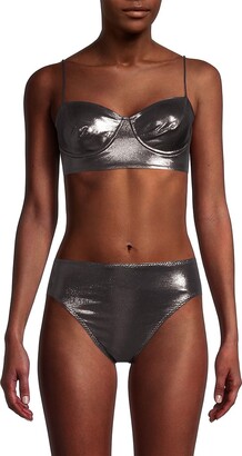 Norma Kamali Metallic Underwire Bikini Top