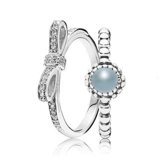 Pandora Marvellous March Birthstone Ring Stack