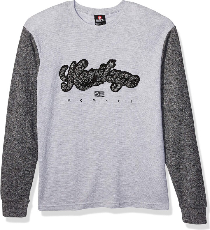 Southpole Men's Long Sleeve Crewneck Thermal Waffle Pattern