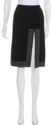 Celine Embroidered Knee-Length Skirt