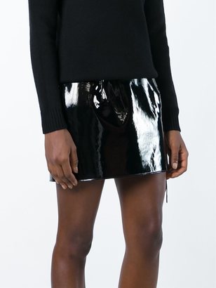 Anthony Vaccarello lateral laced-up skirt - women - Polyester/Polyurethane/Spandex/Elastane/zamac - 40