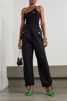 Thumbnail for your product : Off-White One-shoulder Printed Ribbed Stretch-cotton Jersey Tank - Black - IT40