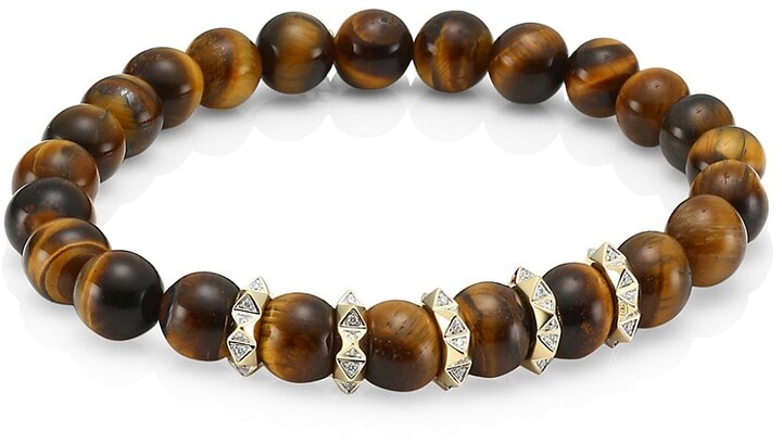 tiger eye and Mexican agates: beige brown tones. tribal Men earthy horn unisex beaded bracelet,surf ethnic