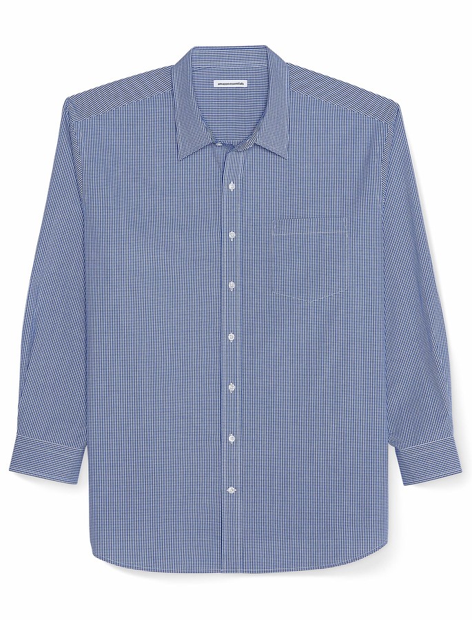 Essentials Men's Big & Tall Long-Sleeve Plaid Casual Poplin Shirt Fit by DXL 