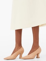 Thumbnail for your product : Bottega Veneta Almond Curved-heel Leather Pumps - Nude