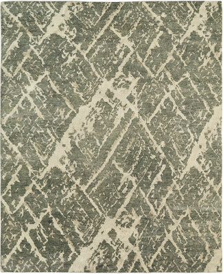 17 Stories Abstract Hand-Knotted Wool Gray Area Rug