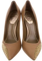 Thumbnail for your product : Rene Caovilla Crystal-Embellished Pointed-Toe Pumps w/ Tags