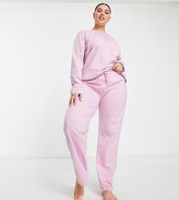 Thumbnail for your product : ASOS Curve ASOS DESIGN Curve mix & match cotton pyjama pants in pink - PINK