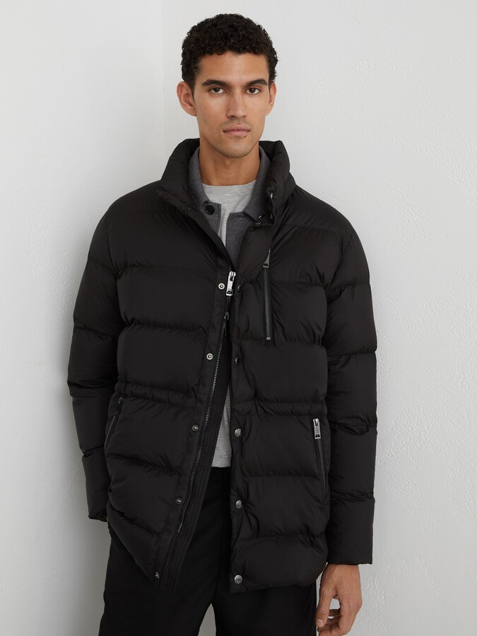 Reiss Detachable-hood Quilted Puffer Coat