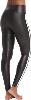 Spanx Faux Leather Leggings for Women Tummy Control with Side Stripe (Very  Black/White) Women's Casual Pants - ShopStyle