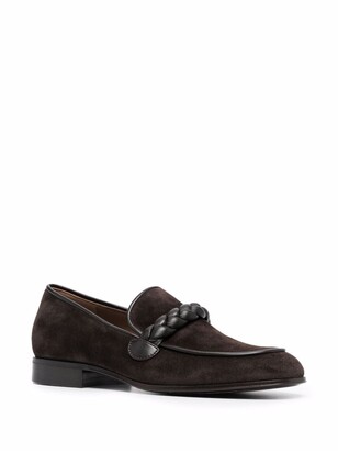 Gianvito Rossi Massimo braid-embellished suede loafers