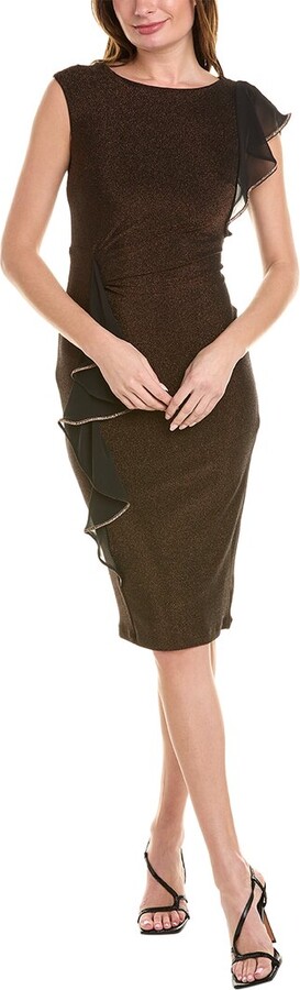 Joseph Ribkoff Ruffle Shimmer Midi Dress - ShopStyle