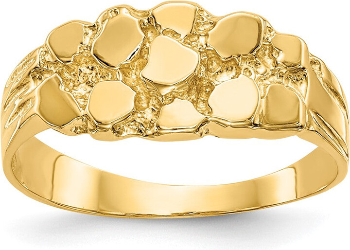 Diamond2Deal 14k Yellow Gold Nugget Ring