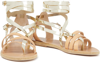 Ancient Greek Sandals Satira Smooth And Mirrored-leather Sandals