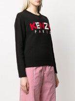 Thumbnail for your product : Kenzo Textured-Logo Crew Neck Sweater