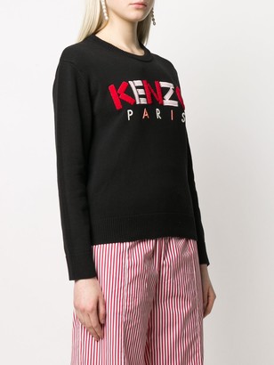 Kenzo Textured-Logo Crew Neck Sweater