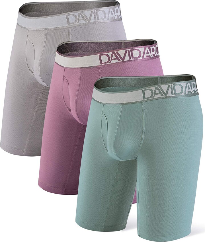 DAVID ARCHY Men's Boxers Shorts Mesh Quick Dry Mens Underwear Multipack