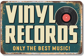 SignMission Vinyl Records Only The Best Music (2 Pack) 8 Inch x 12 Inch Plastic Sign