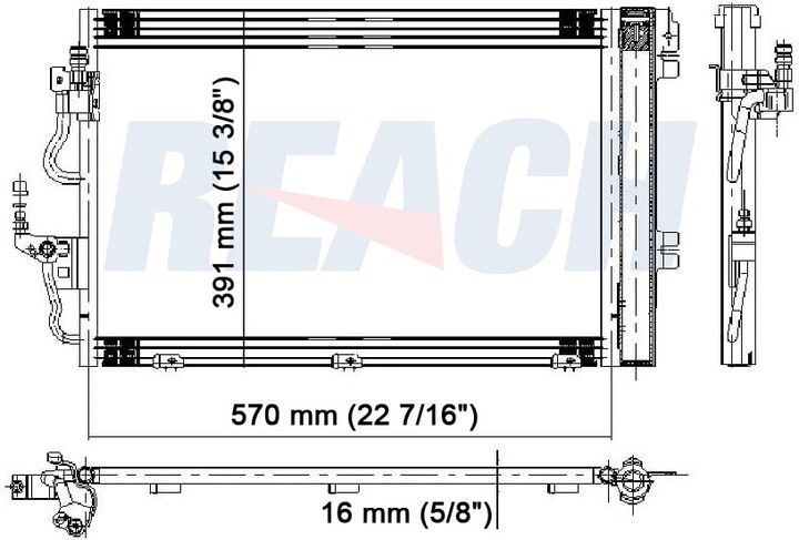 REACH 31-3699 Condenser for 04-08 Chevrolet Astra; 08-09 Saturn Astra