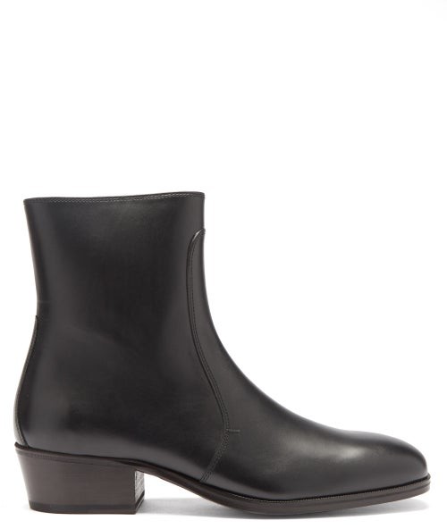 Lemaire Zipped Leather Boots - Black - ShopStyle