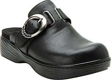 Alegria Osmosis Leather Buckle Hardware Clogs