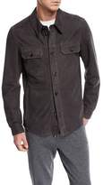 Thumbnail for your product : Ermenegildo Zegna Perforated Leather Shirt Jacket