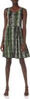 Thumbnail for your product : Star Vixen Women's Petite Classic Str Ponte Knit Slvlss Box-PLT FitnFlare Dress