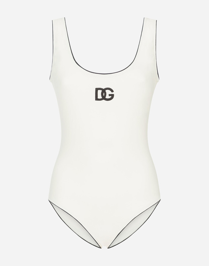 Dolce & Gabbana Olympic One-Piece Swimsuit With Logo - ShopStyle