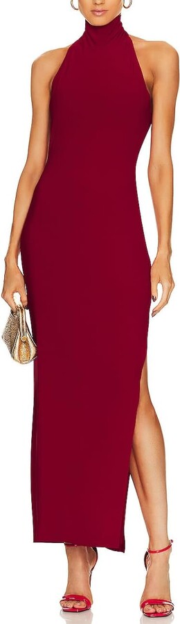 CMZ2005 Women's Halter Neck Backless Maxi Dress Sexy Side Slit Prom Dress Elegant Bodycon Formal Evening Gown 187