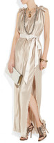 Thumbnail for your product : Lanvin Belted silk-satin gown
