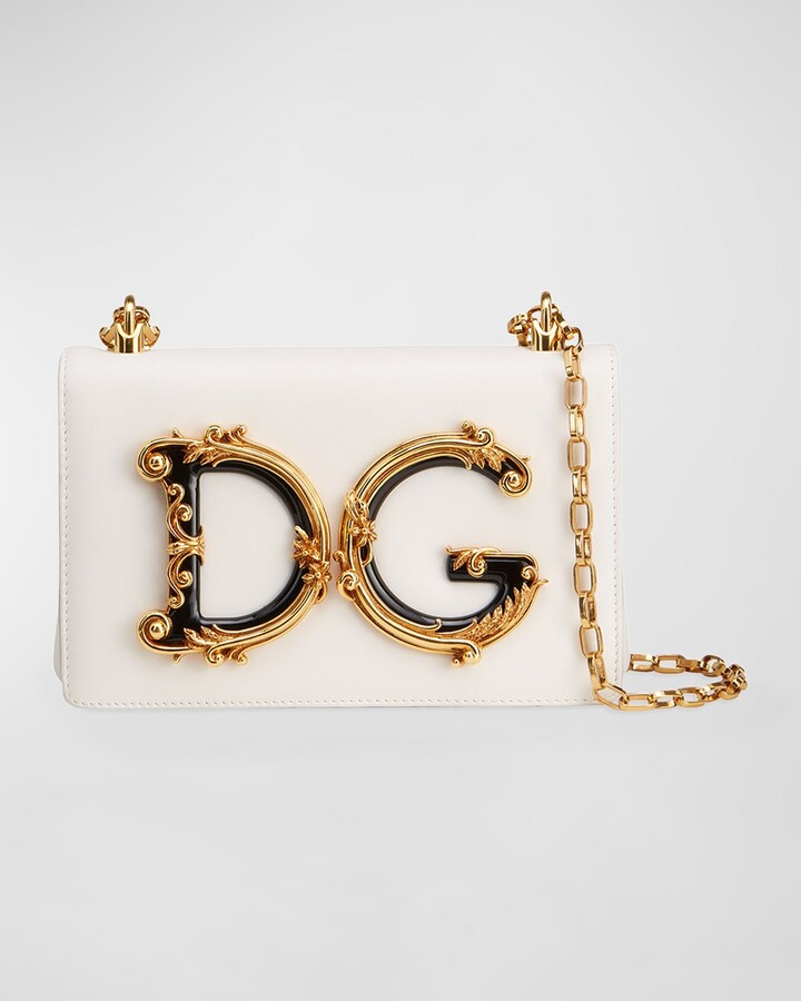 Dolce & Gabbana Girls Barocco Small Leather Crossbody Bag