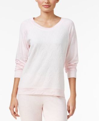 Alfani Lace Jacquard-Front Pajama Top, Created for Macy's